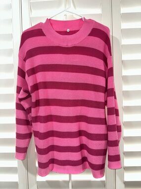 Striped Pink Crewneck Sweater